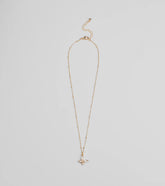 Charming Glam Cubic Zirconia Butterfly Pendant Necklace